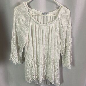 Tempo Paris Flowy Lace Detail Top